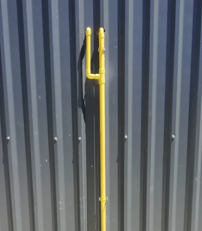 Instalación de gas comercial en supermercado de La Araucanía.